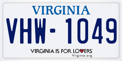 VA license plate VHW1049