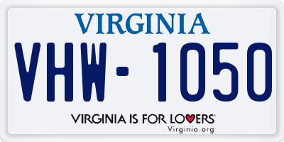 VA license plate VHW1050