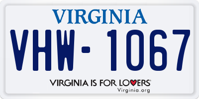 VA license plate VHW1067