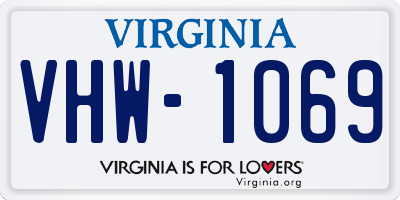 VA license plate VHW1069