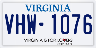 VA license plate VHW1076