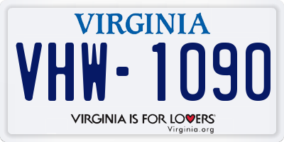 VA license plate VHW1090