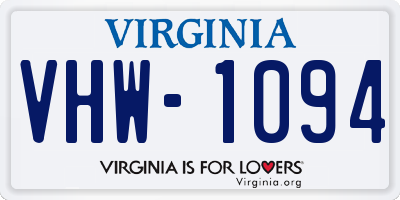 VA license plate VHW1094