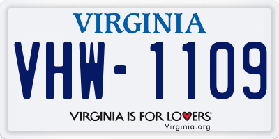 VA license plate VHW1109