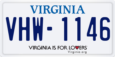 VA license plate VHW1146