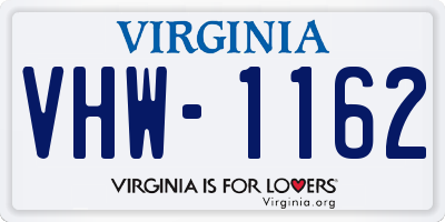 VA license plate VHW1162