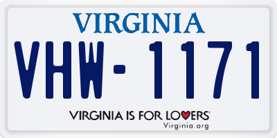 VA license plate VHW1171