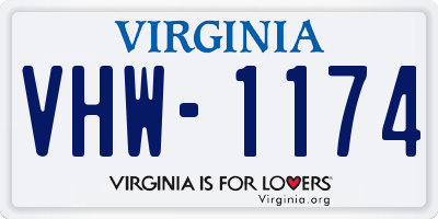VA license plate VHW1174
