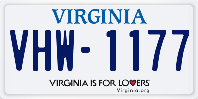 VA license plate VHW1177