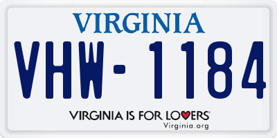 VA license plate VHW1184