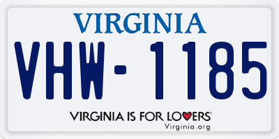 VA license plate VHW1185