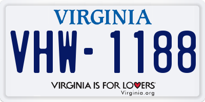 VA license plate VHW1188