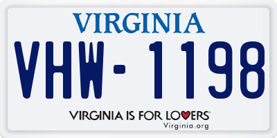 VA license plate VHW1198