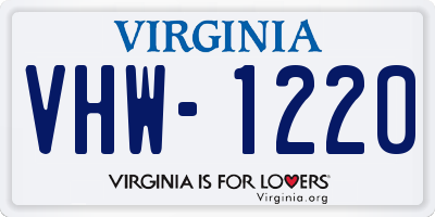 VA license plate VHW1220