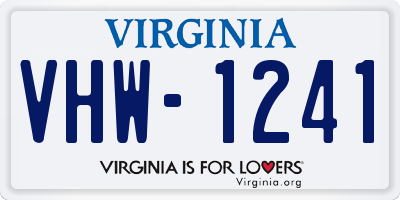VA license plate VHW1241