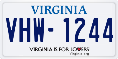 VA license plate VHW1244