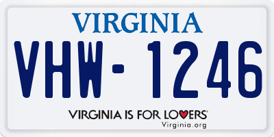 VA license plate VHW1246