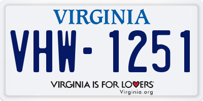 VA license plate VHW1251