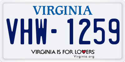 VA license plate VHW1259