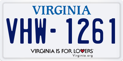 VA license plate VHW1261