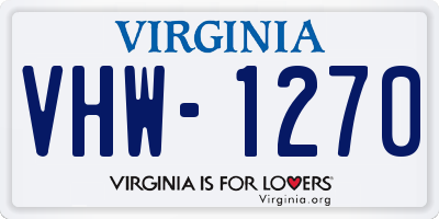 VA license plate VHW1270