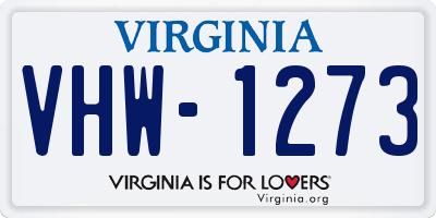 VA license plate VHW1273