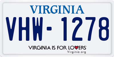 VA license plate VHW1278