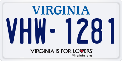 VA license plate VHW1281