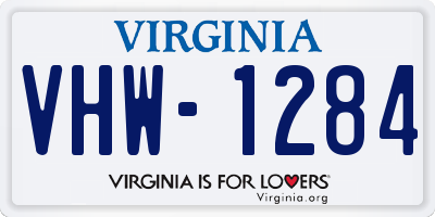 VA license plate VHW1284