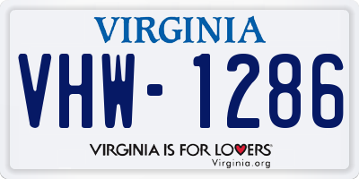 VA license plate VHW1286