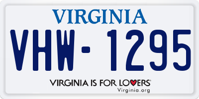 VA license plate VHW1295