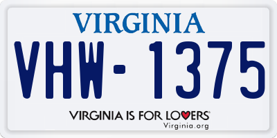 VA license plate VHW1375