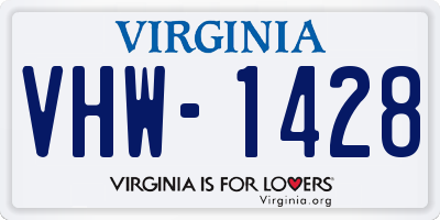 VA license plate VHW1428