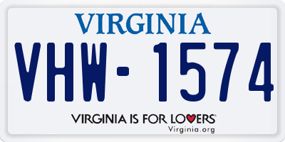VA license plate VHW1574