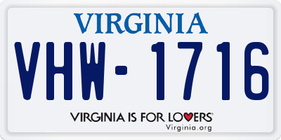 VA license plate VHW1716