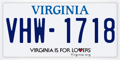 VA license plate VHW1718