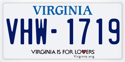 VA license plate VHW1719