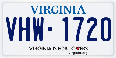VA license plate VHW1720