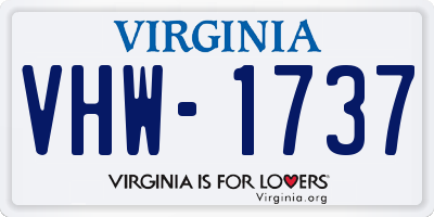 VA license plate VHW1737