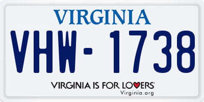 VA license plate VHW1738