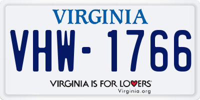 VA license plate VHW1766