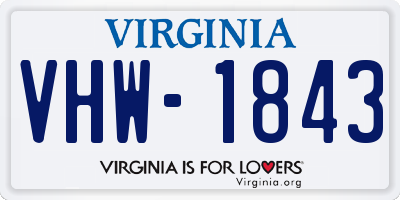VA license plate VHW1843