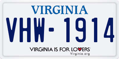 VA license plate VHW1914