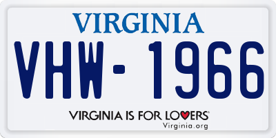 VA license plate VHW1966
