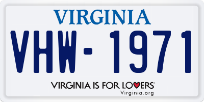 VA license plate VHW1971