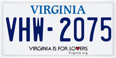 VA license plate VHW2075