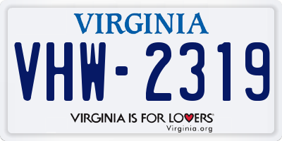 VA license plate VHW2319