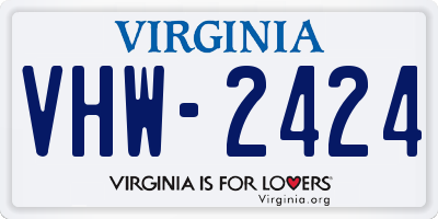 VA license plate VHW2424