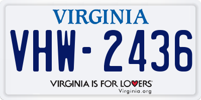 VA license plate VHW2436