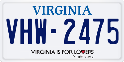VA license plate VHW2475